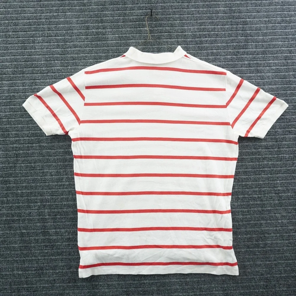 Polo Ralph Lauren Polo Shirt Mens XL White Red Striped Short Sleeve Cotton Logo